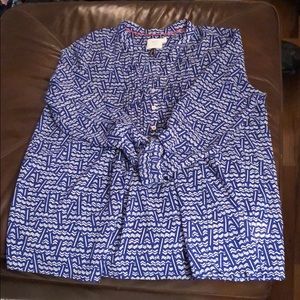 Royal blue patterned shirt